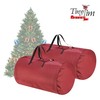 Hastings Home Set of 2 Christmas Tree Storage Canvas Bags, 7.5-16-feet Artificial Trees, for Decorations (Red) 811774CPE